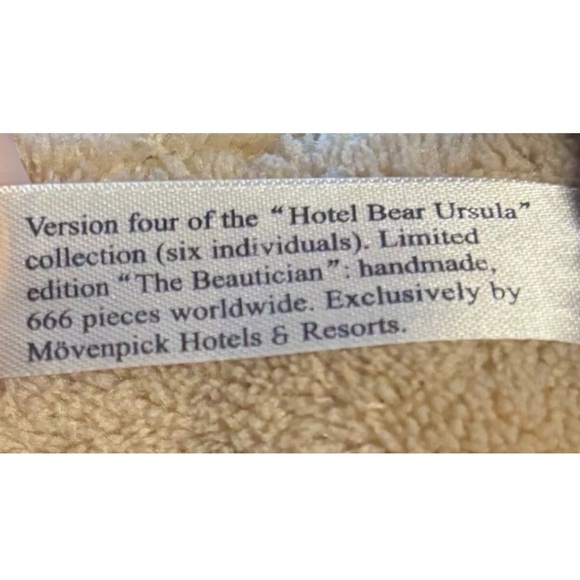 Movenpick Limited Edition Ursula The Beautician Teddy Bear Plush Stuffed Animal - Picture 8 of 8